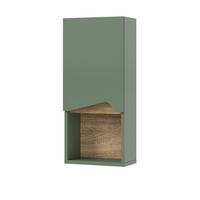 BADSCHRANK Marelle Grün/Artisan 30 x 67 cm mit Tür und offenem Fach - Grün, Holzwerkstoff (30/67/17cm) - Vicco