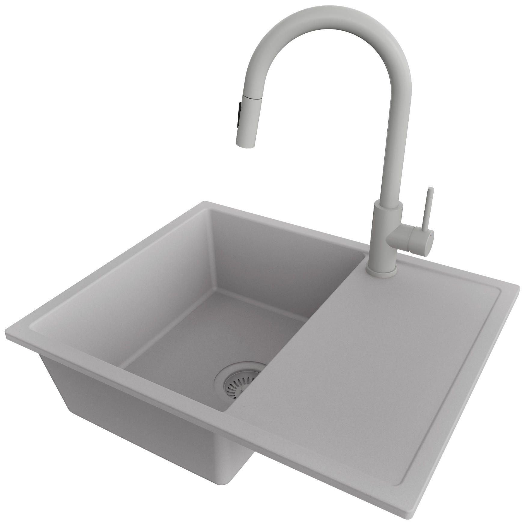 Primagran Granitspüle Grau, Grau, Grau 62x19x50 cm