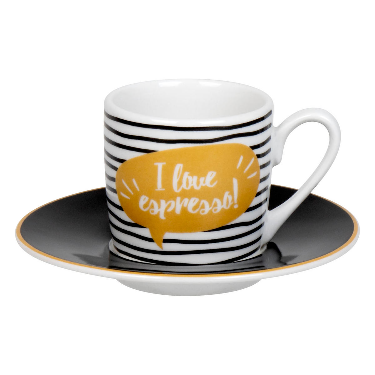 ESPRESSOTASSEN 4er Set Love Espresso - Naturfarben, Keramik (0.09L) - Könitz