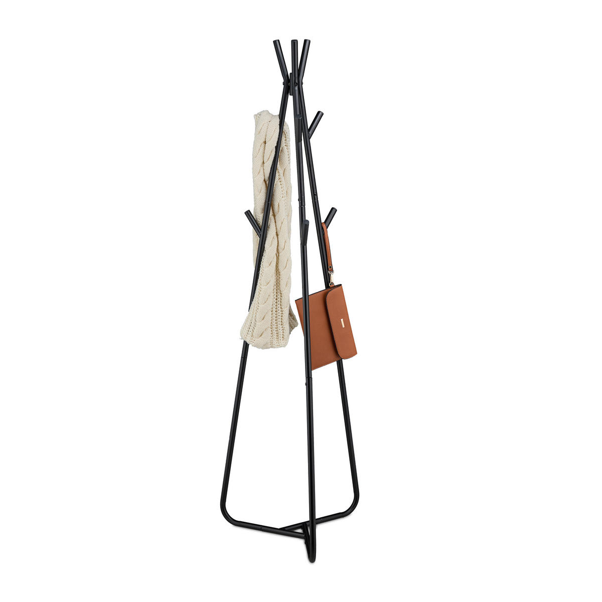 GARDEROBENSTÄNDER - Schwarz, Metall (40/157/48cm) - Relaxdays