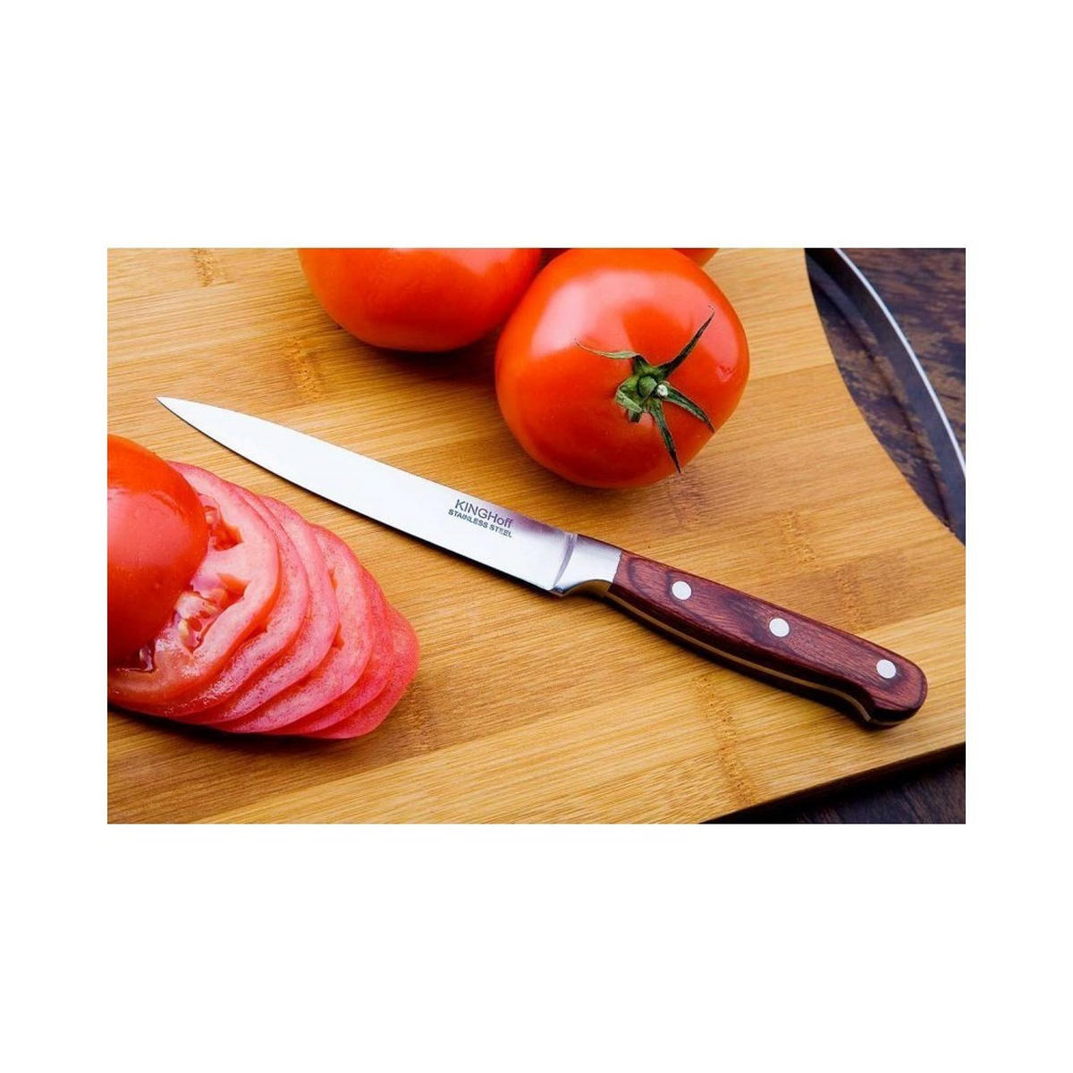 KÜCHENMESSER Silber 24/2/24 cm KH3437 - Silberfarben, Holz (24cm) - Kinghoff 