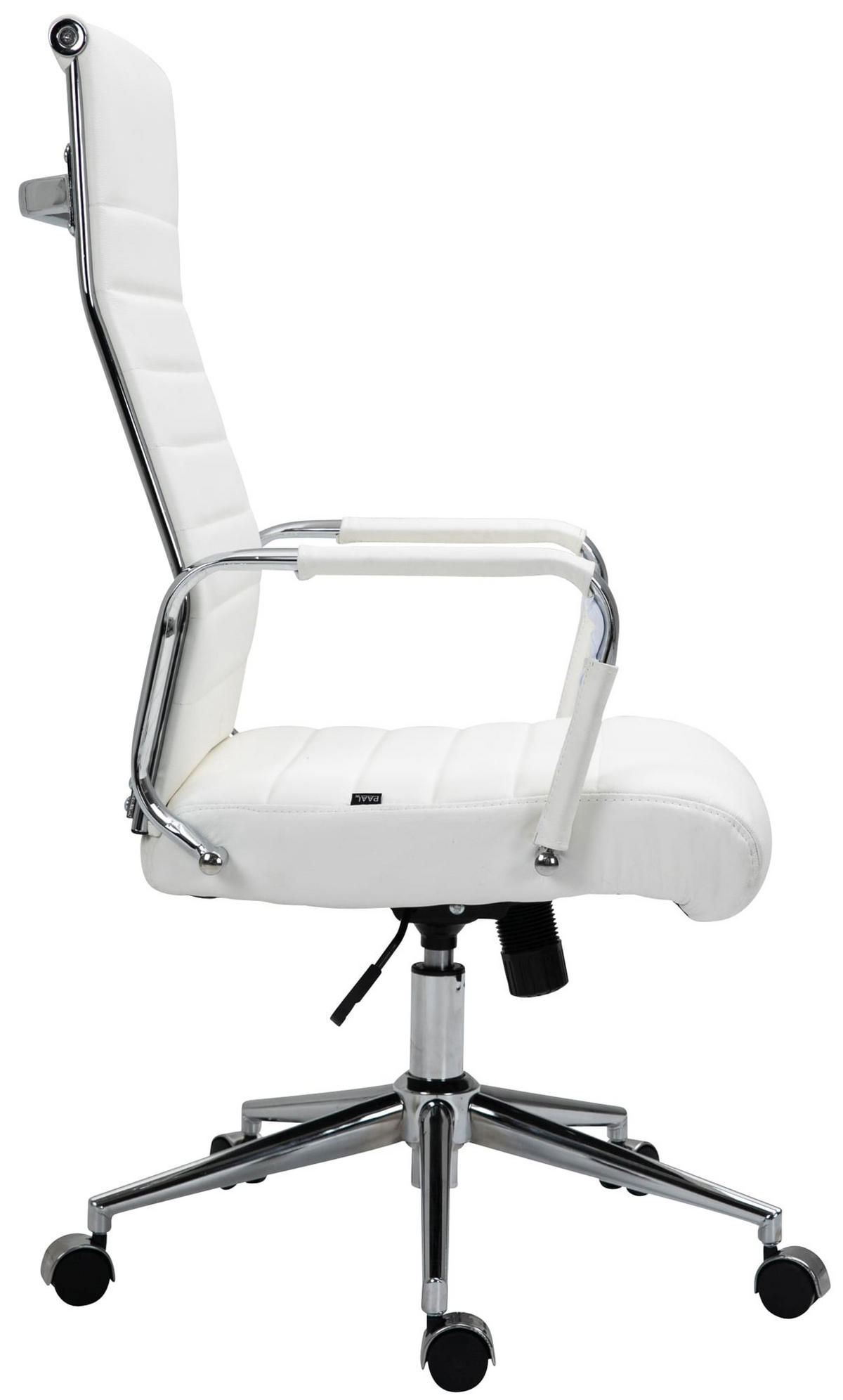 KONTORSSTOL Kolumbus äkta läder - Vit/Kromfärg, Läder/Metall (58/105/66cm) - CLP