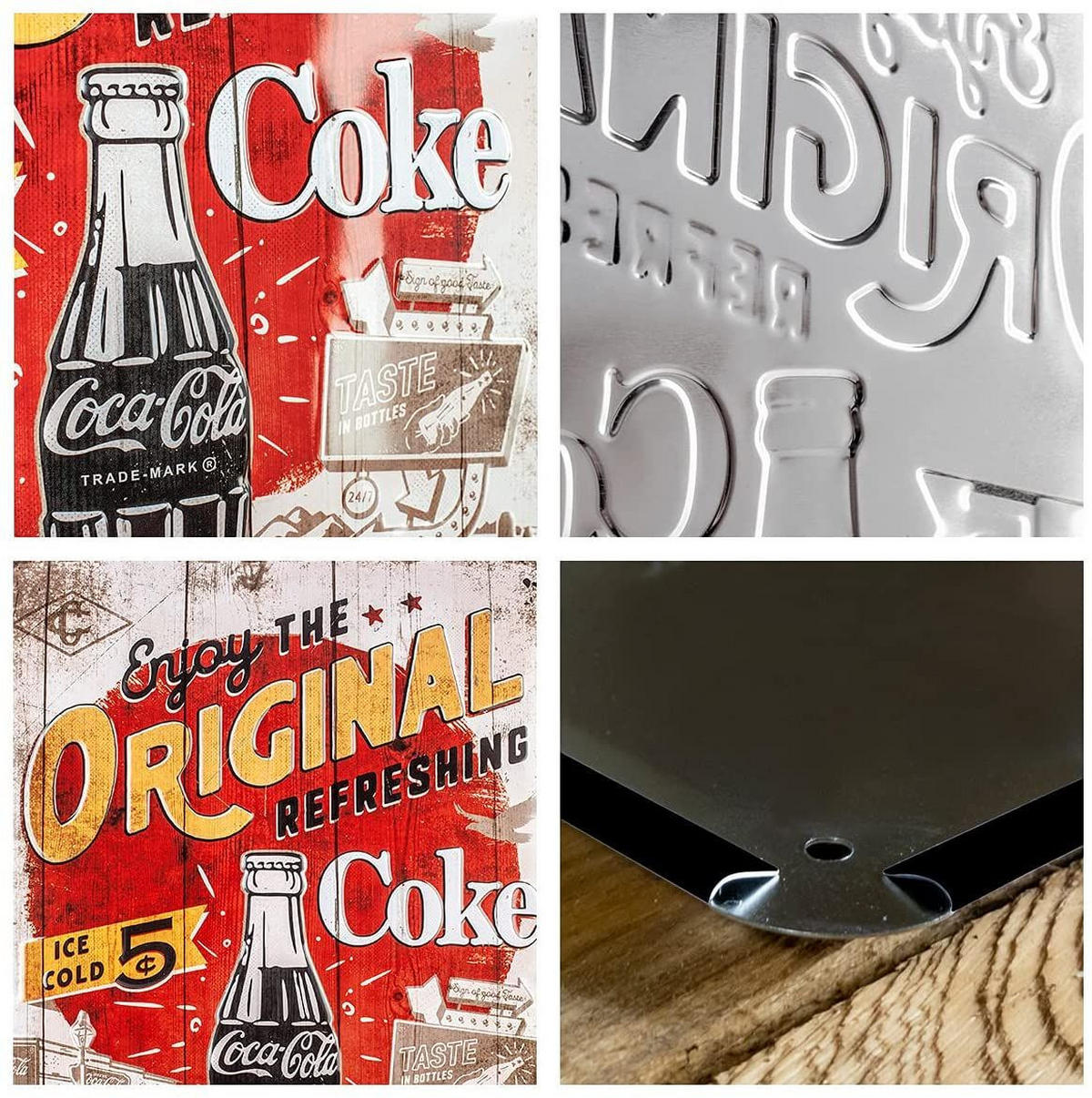 BLECHSCHILD 30/40 cm Coca-Cola Original Coke Highway 66 - Multicolor, Metall (30/40/0.2cm) - Nostalgic-Art