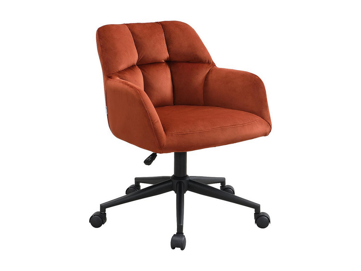 BÜROSTUHL ohne Armlehnen - 59 cm x 60 cm - samt - terracotta Pega - Terracotta, Textil (59/86/60cm) - Vente-Unique