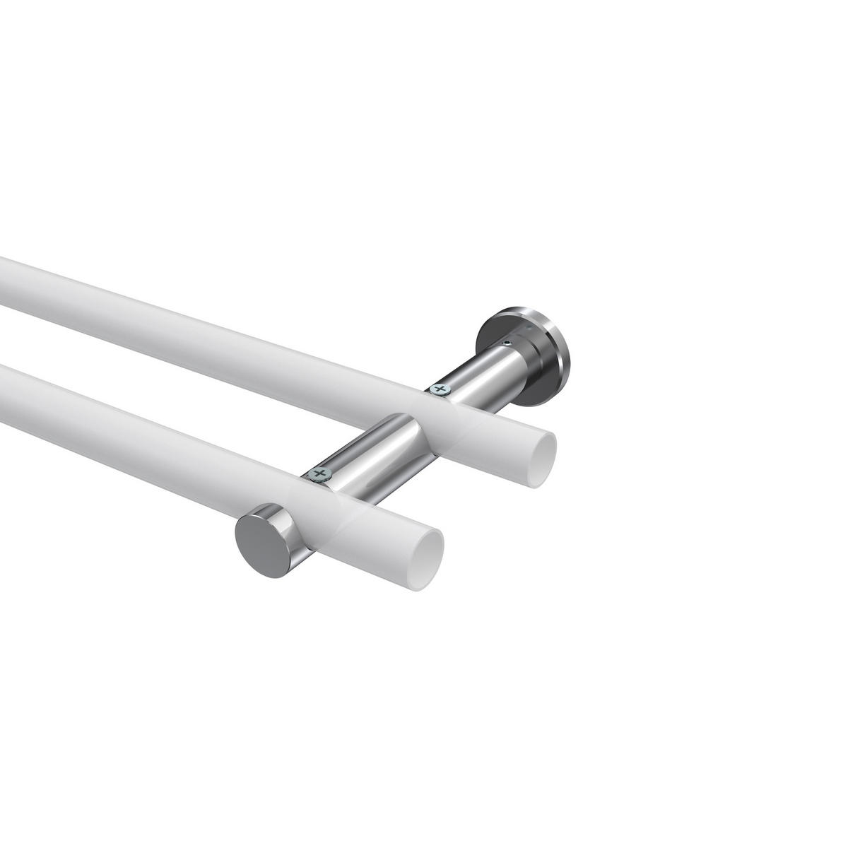 TRÄGER FÜR GARDINENSTANGEN 20 mm Ø, Platon 2-läufig, Chrom - Chromfarben, Metall (16/4/4cm) - INTERDECO