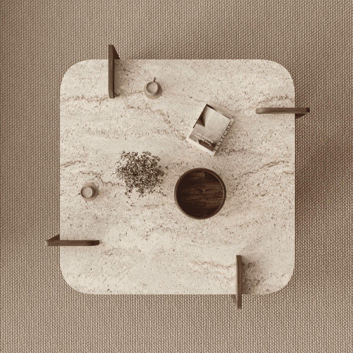 COUCHTISCH mit quadratischer Tischplatte 90/90/35 cm - Eichefarben, Holzwerkstoff (90/90/35cm) - Calicosy