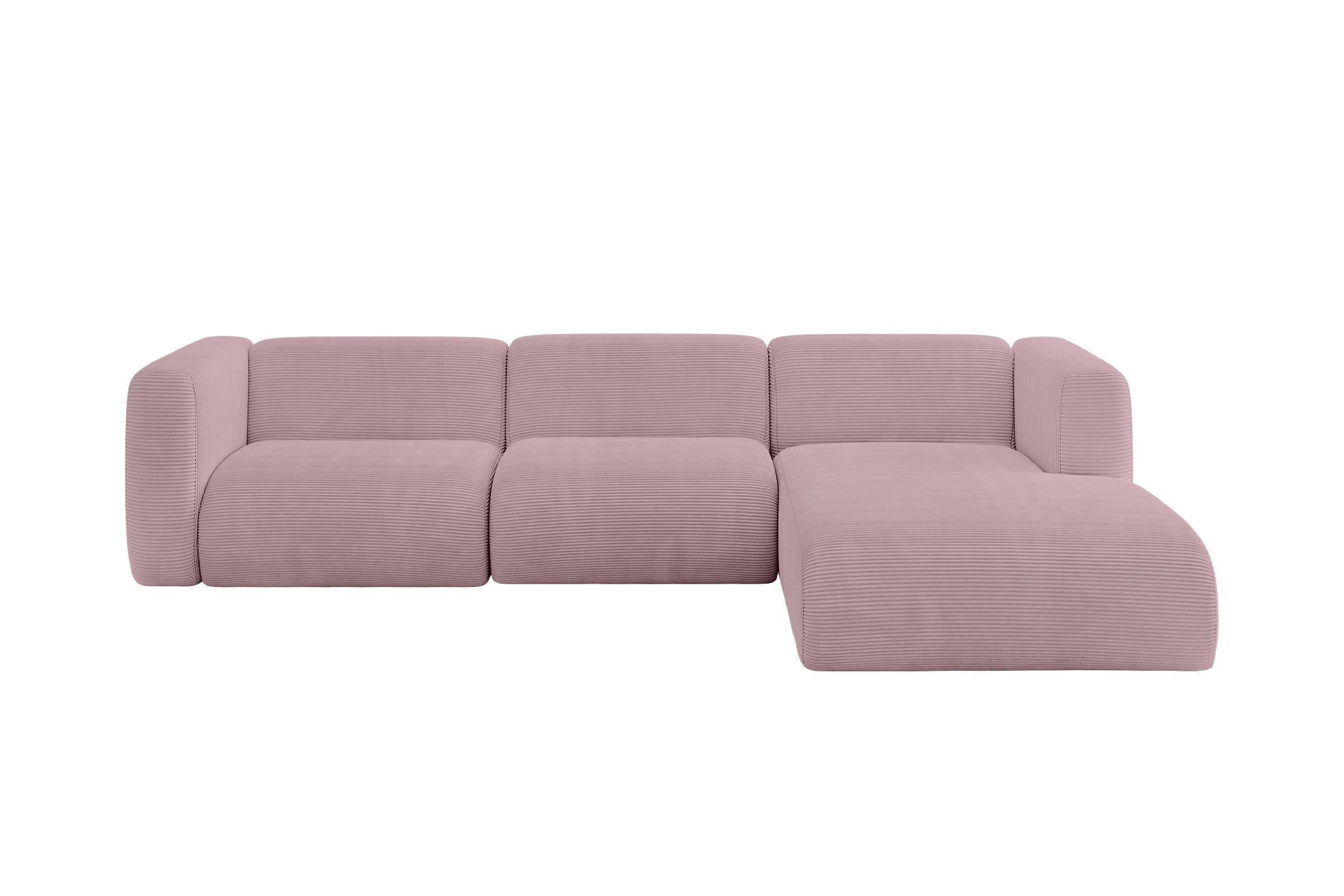 ECKSOFA Ottomane Rechts MIRA-L2 318x179x89 Rosa Cord - Schwarz/Rosa, Holzwerkstoff/Kunststoff (318/179cm) - ALTDECOR