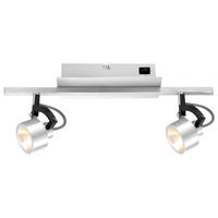 LED DECKENLEUCHTE Alu Silber - Silberfarben, Metall (40.4/9/15.8cm) - Globo Lighting