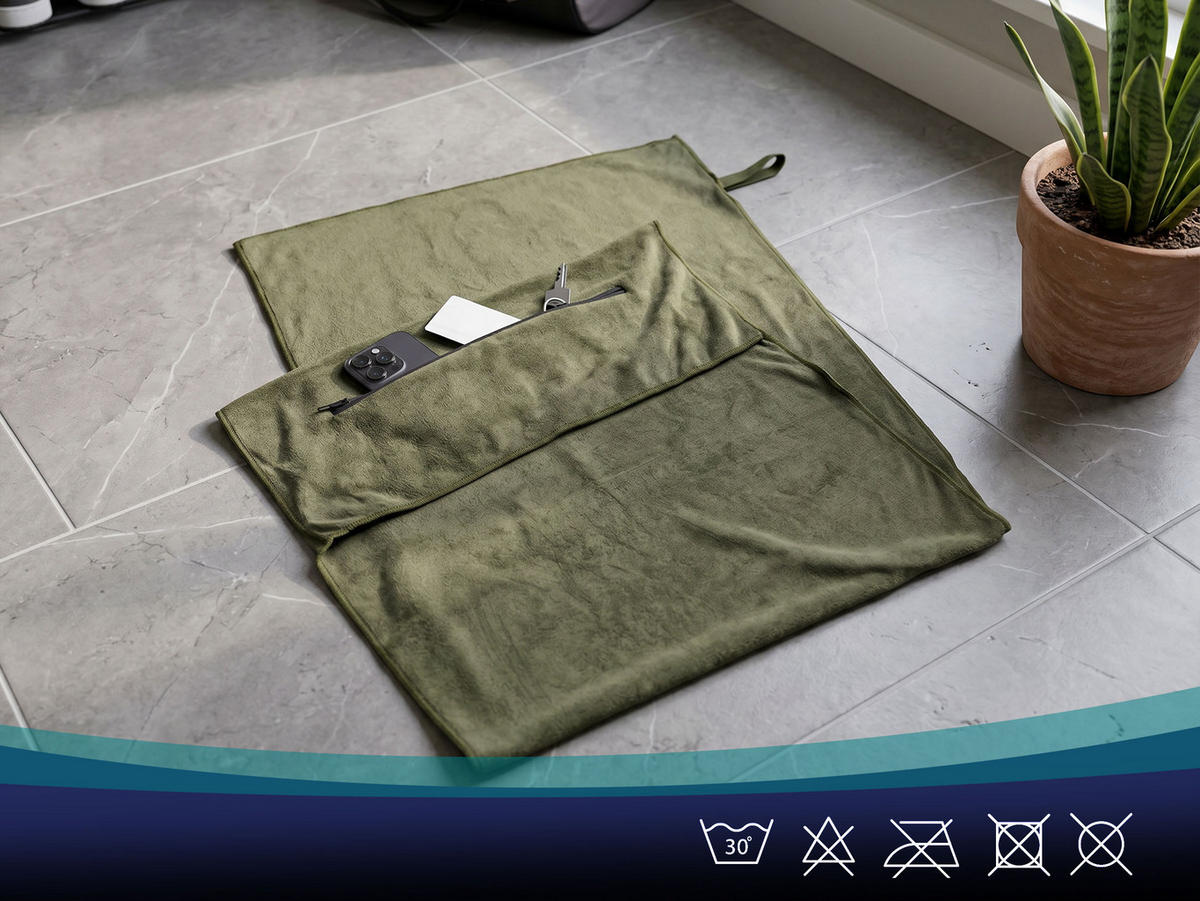 HANDTÜCHER, 50x120 cm, 85% Polyester 15% Nylon, Grün - Olivgrün, Textil (50/120cm) - Zollner
