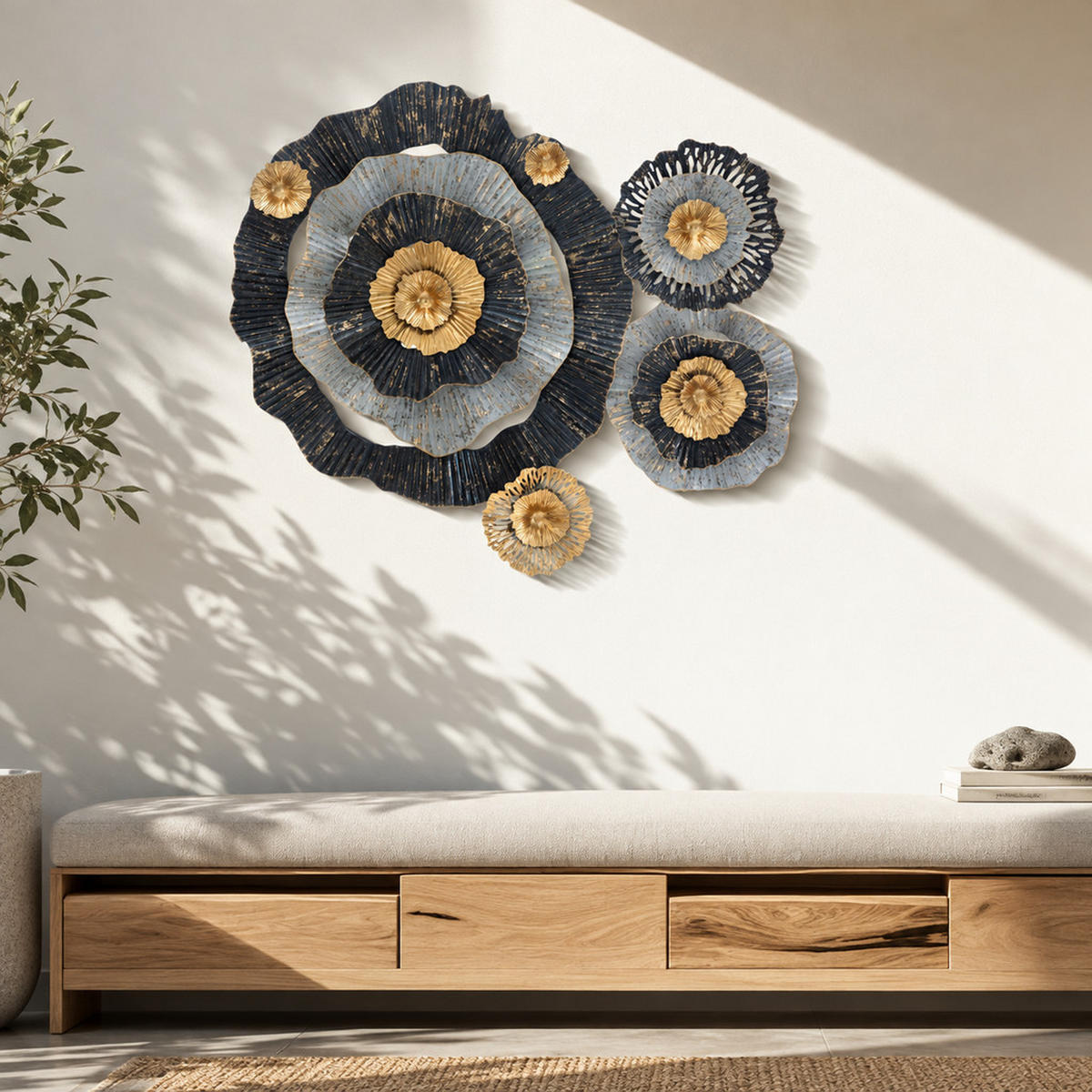 WANDDEKORATION Otos, mehrfarbig, Eisen, 100 x 80 cm - Multicolor, Metall (100/80/8cm) - Mauro Ferretti