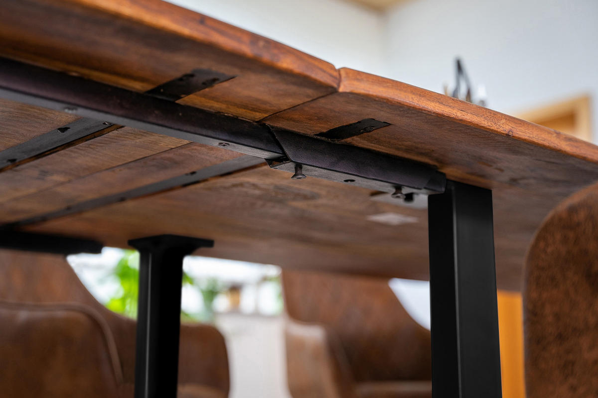 ESSTISCH NORINA - Schwarz/Braun, Holz/Metall (90/160/77cm) - SAM