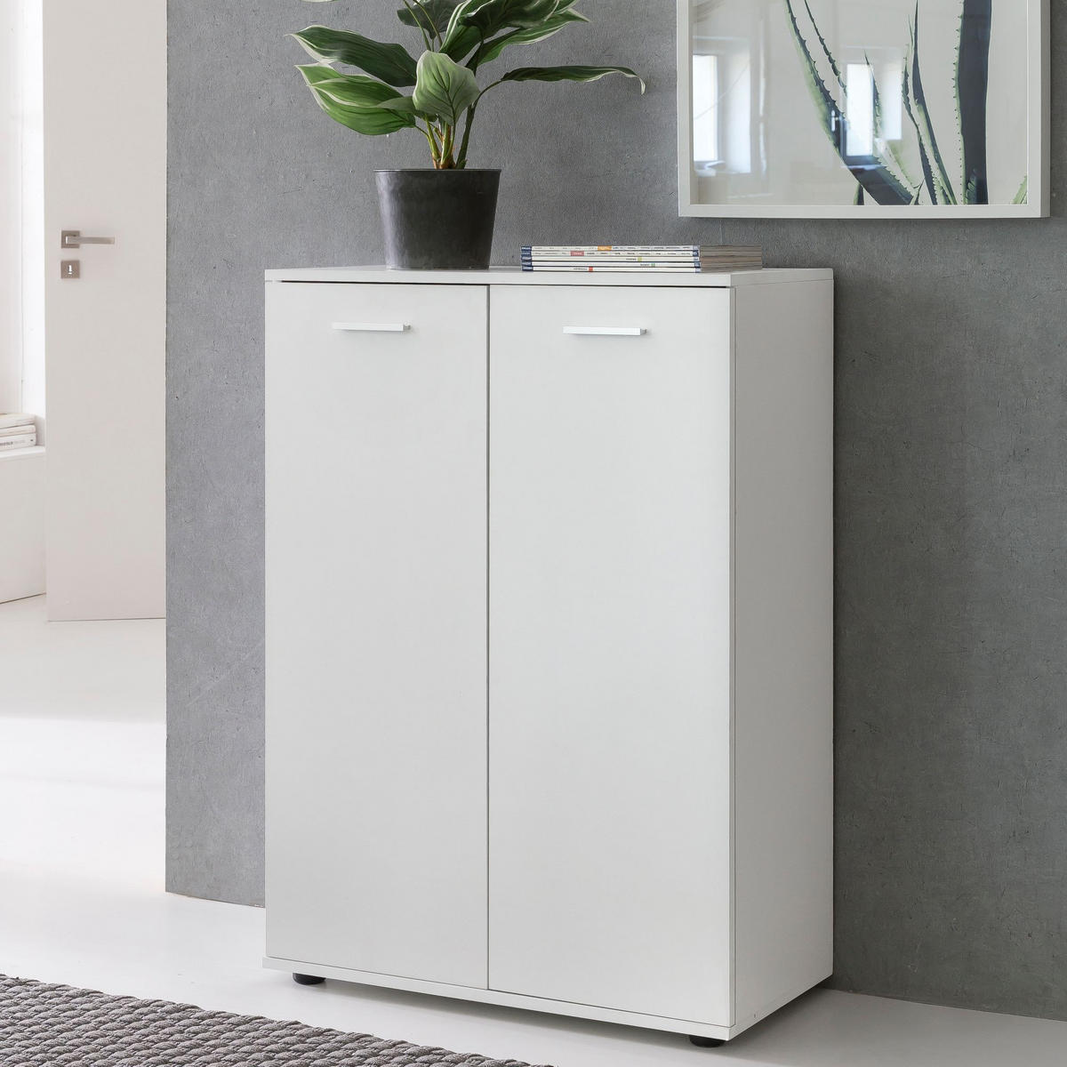 KOMMODE – Holz, mit Türen - Weiß, Holz/Kunststoff (71/104/35cm) - KADIMA DESIGN