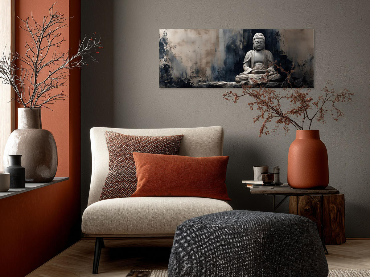 GLASBILD 80x30 cm Buddha Yoga Zen - Anthrazit, Glas (80/30cm) - artissimo