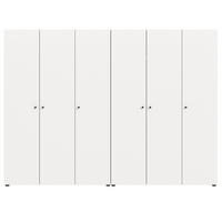 KLEIDERSCHRANK weiß 6-türig 240 cm, Drehtürenschrank mit Kleiderstangen - Schwarz/Weiß, Holzwerkstoff/Kunststoff (240/176/51cm) - Inn.Furn