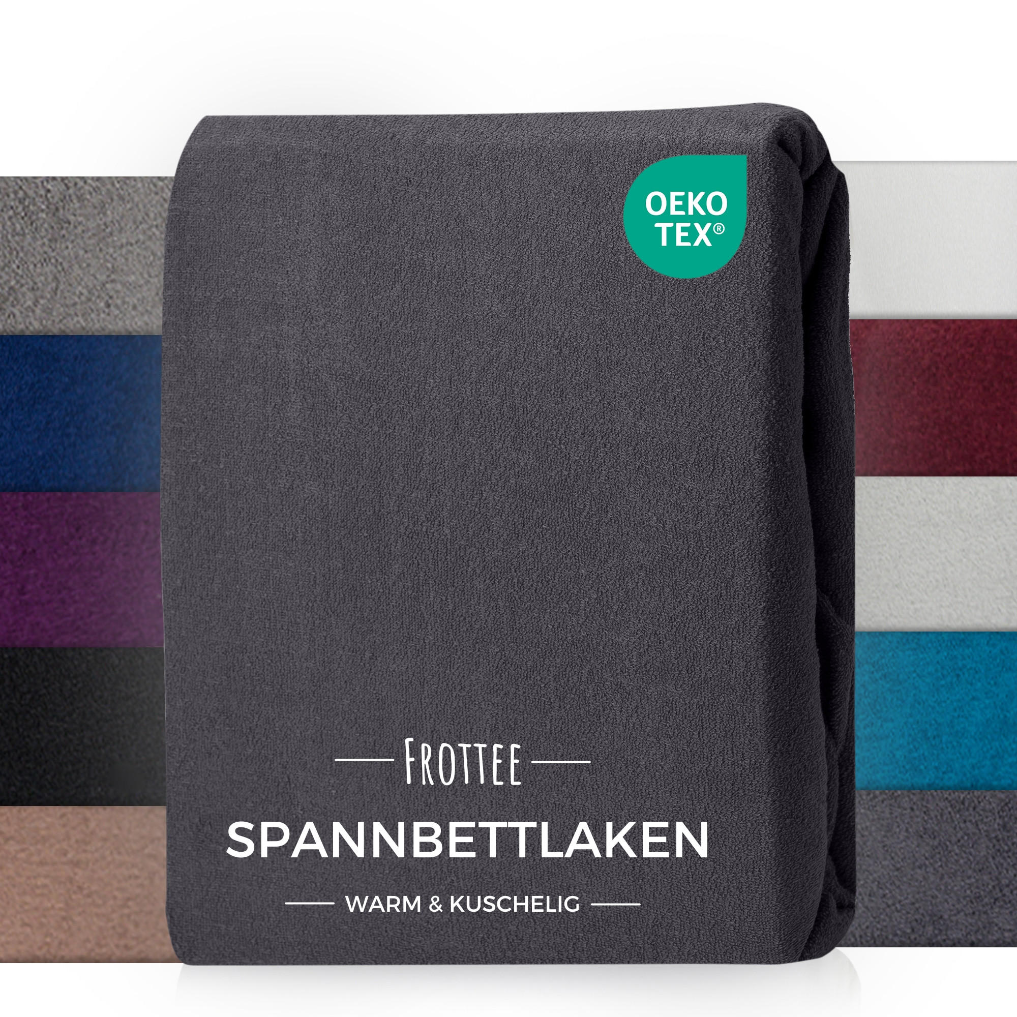 FROTTEE-SPANNBETTLAKEN 140x200 cm Anthrazit, Warmes Winter Bettlaken - Anthrazit, Textil (140/200cm) - Carpe Sonno