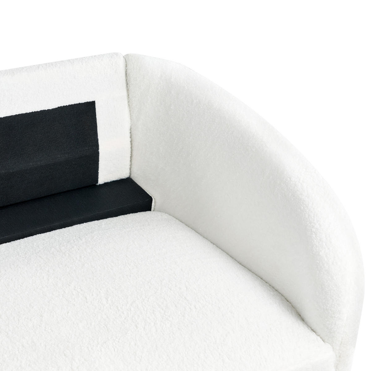 3-SITZER-SOFA Bouclé Weiß/Gold Trosa - Goldfarben/Weiß, Textil (203/88/86cm) - Beliani