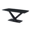ESSTISCH ausziehbar - 6 bis 10 Personen - Sicherheitsglas, Keramik & Metall - Marmor-Optik Schwarz - MALATA - Schwarz, Glas (260/90/76cm) - Vente-Unique