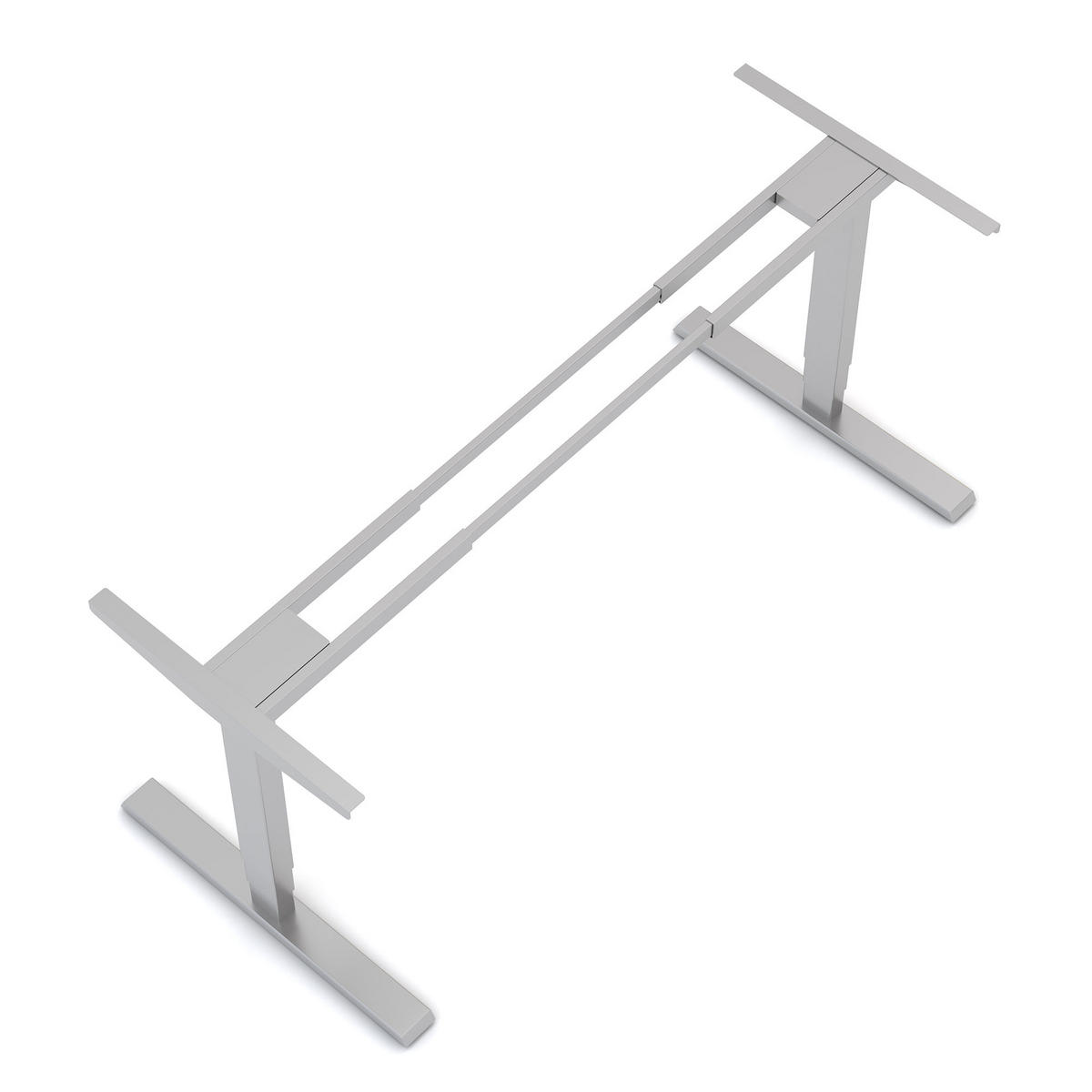 SCHREIBTISCHGESTELL Elektrisch höhenverstellbares Schreibtischgestell /62-127cm Weißaluminium - Silberfarben, Metall (117/25/23cm) - ASSMANN