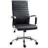 BÜROSTUHL mit Wippfunktion, Kunstleder, Schwarz - Schwarz, Leder (62/114/54cm) - Vinsetto