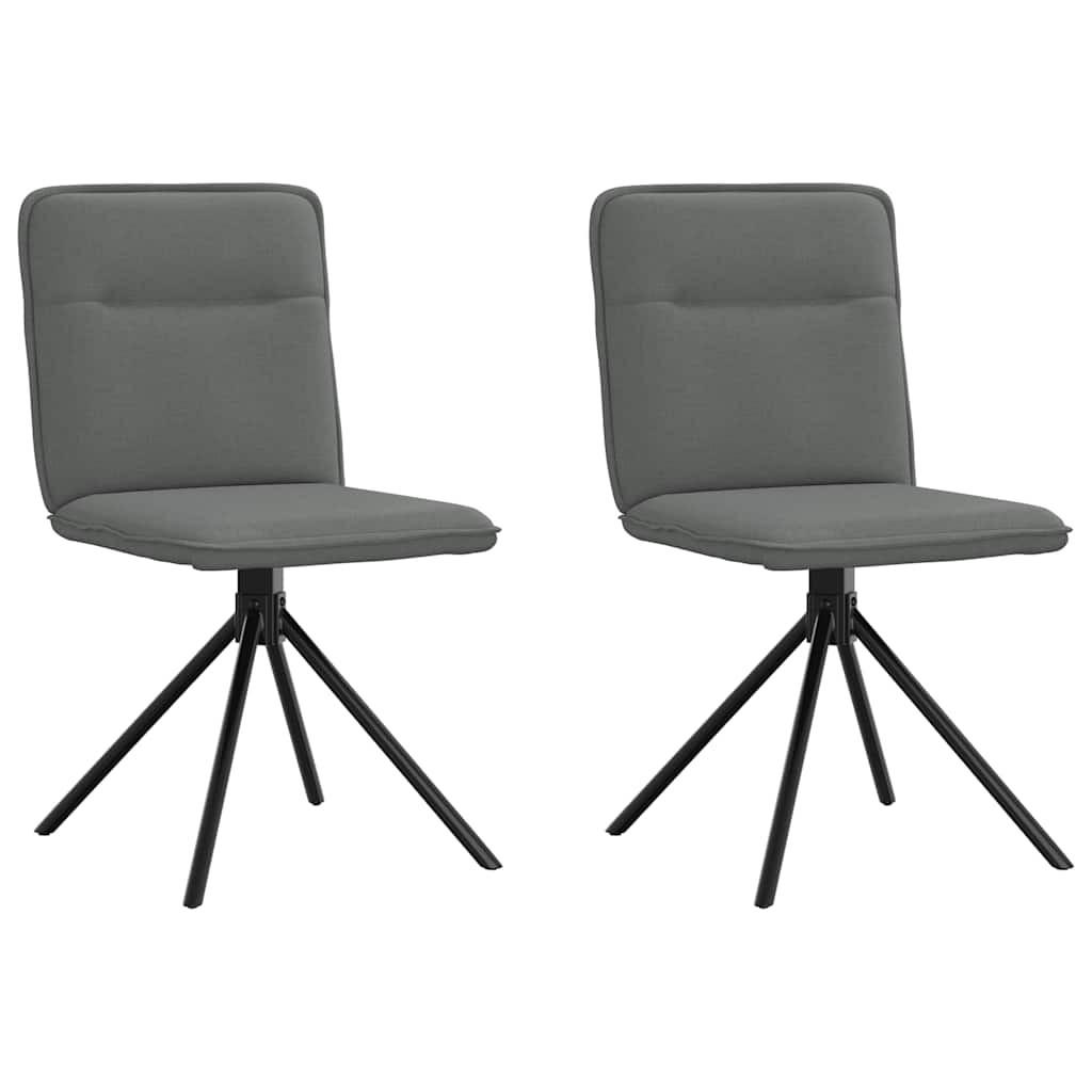 ESSZIMMERSTÜHLE 2 Stk. Dunkelgrau Stoff 46.5*53*84cm - Dunkelgrau, Metall (46.5/84/53cm) - ZMH
