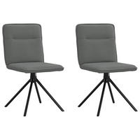 ESSZIMMERSTÜHLE 2 Stk. Dunkelgrau Stoff 46.5*53*84cm - Dunkelgrau, Metall (46.5/84/53cm) - ZMH