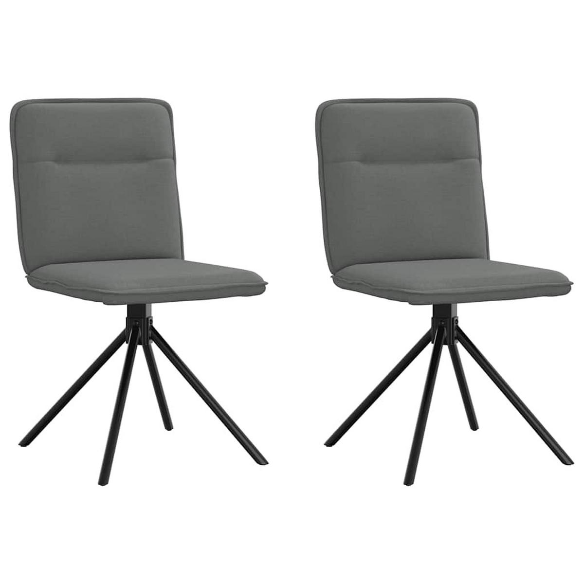 ESSZIMMERSTÜHLE 2 Stk. Dunkelgrau Stoff 46.5*53*84cm - Dunkelgrau, Metall (46.5/84/53cm) - ZMH