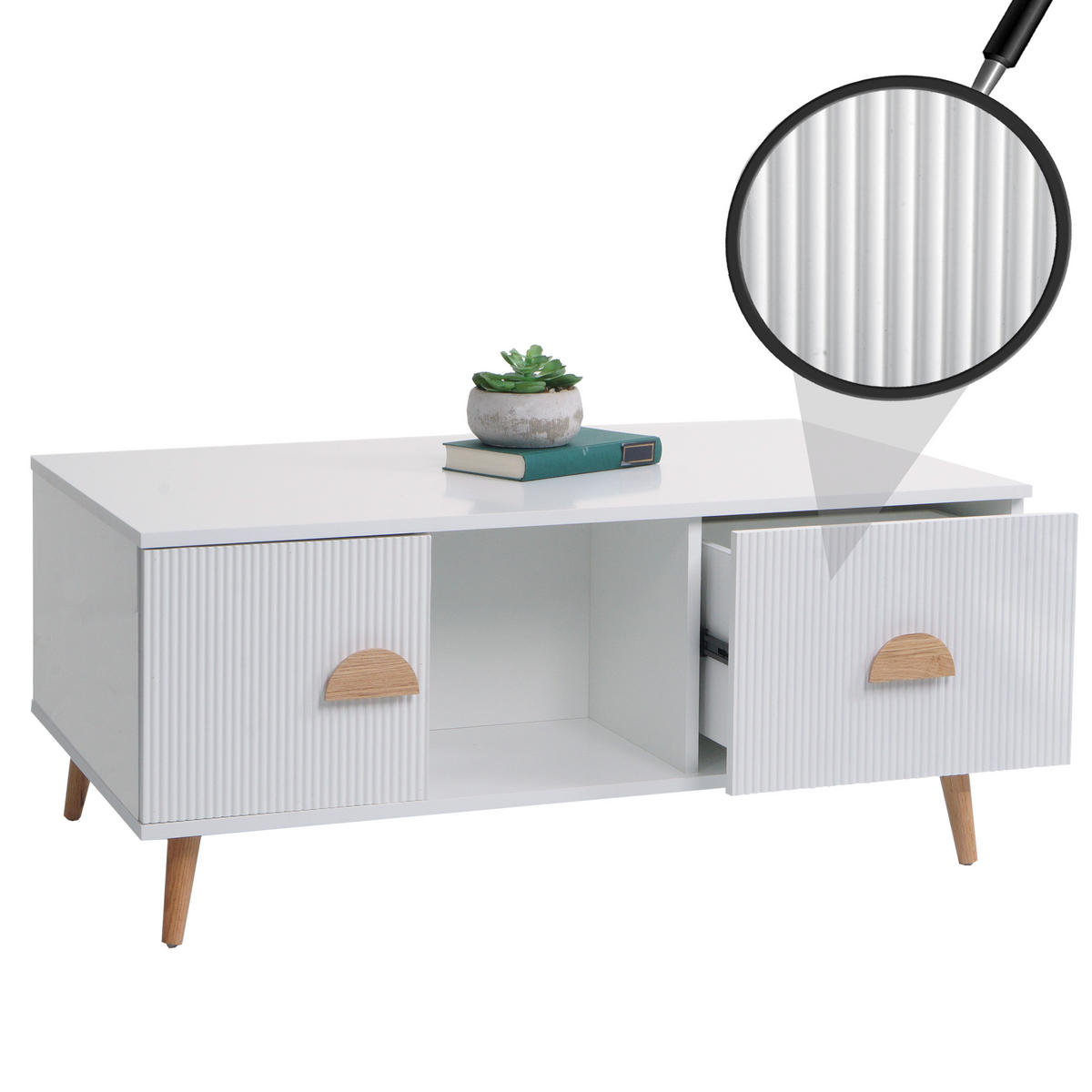 COUCHTISCH eckig Weiß - Weiß, Holz (60/100/43cm) - MCW