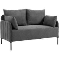 COUCH Bernd 2-Sitzer Stoff 131x79x79cm Stoff Dunkelgrau Sofa - Dunkelgrau, Kunststoff (131/79/79cm) - DELUKE