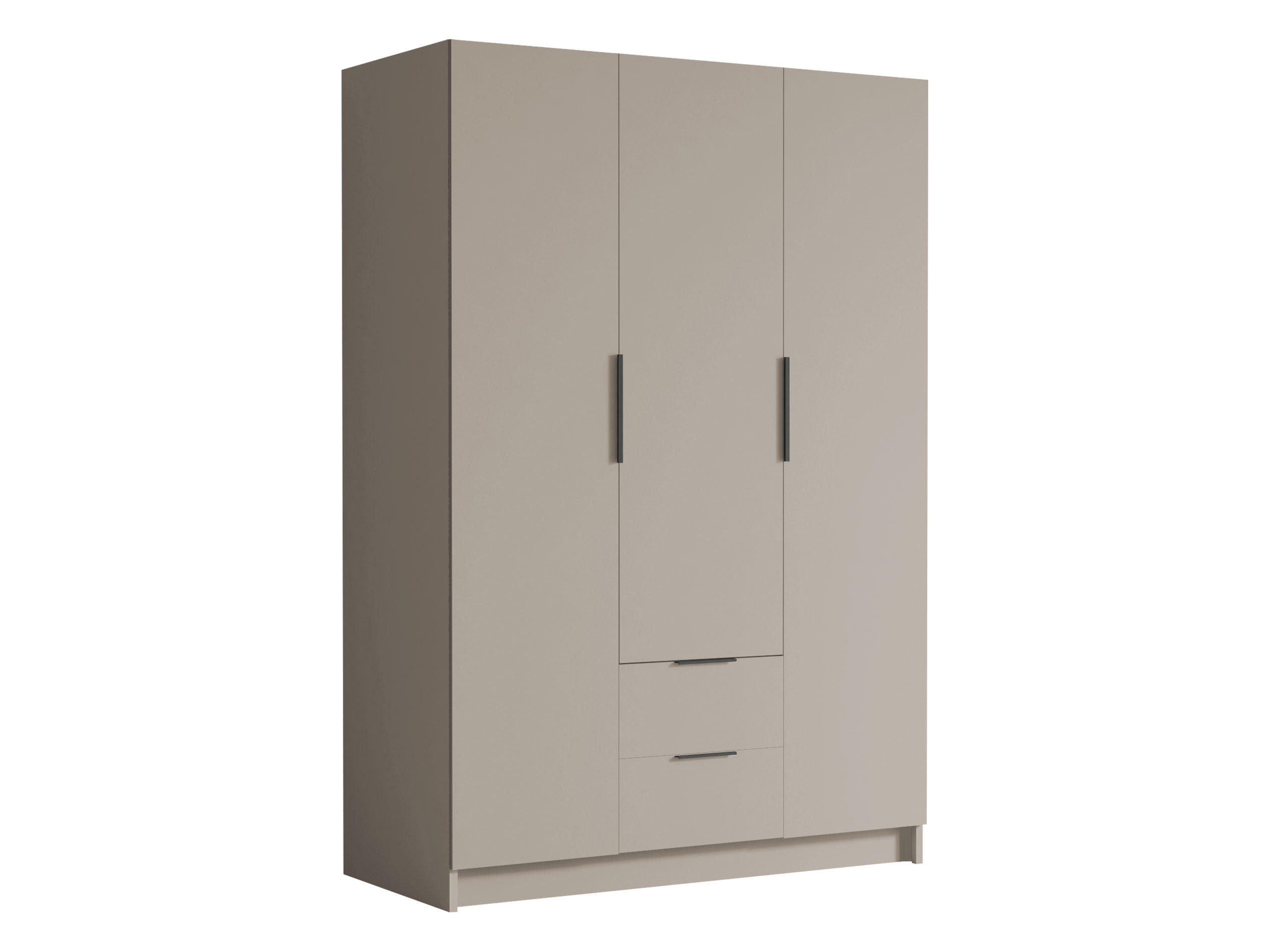 KLEIDERSCHRANK Calwi I - Kaschmir/Schwarz, Holzwerkstoff/Kunststoff (150/216/60cm) - MIRJAN24