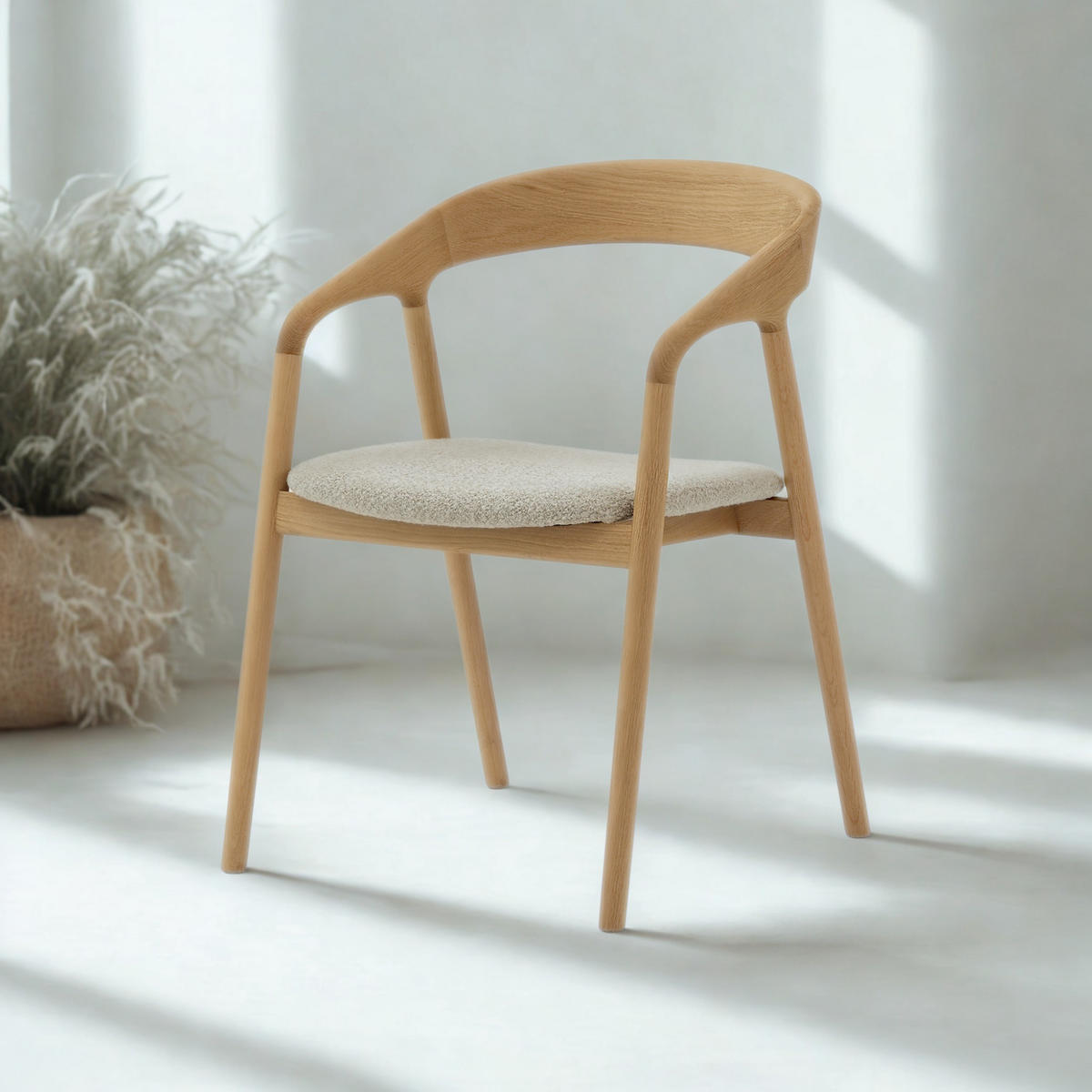 ESSZIMMERSTUHL Celeste beiger Sitz - Beige, Holz (53/80/62cm) - WOODEK