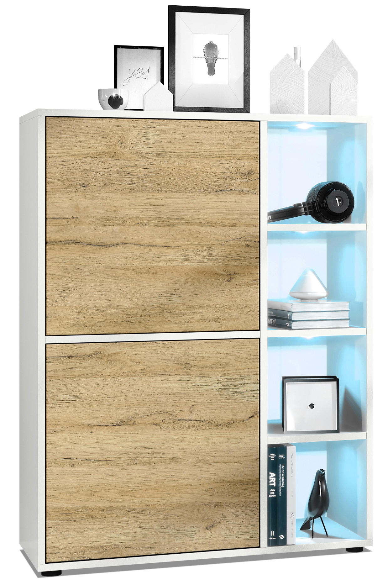 HIGHBOARD Cuba Türen in Eiche Natur - Eichefarben, Holzwerkstoff (79/105.5/35.5cm) - Vladon
