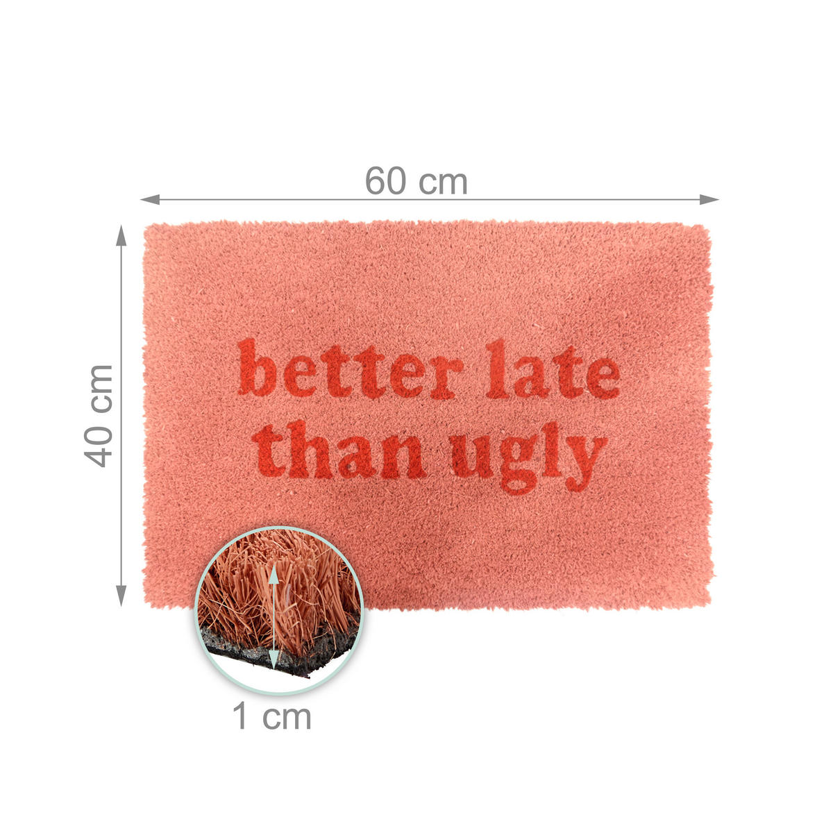 ROHOŽ - pink, textil/plast (60/40cm) - Relaxdays