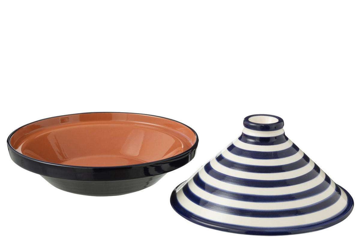 TAJINE GRANADA STRIPES - Töpferei - Blau - Multicolor, Keramik (20cm) - J-Line