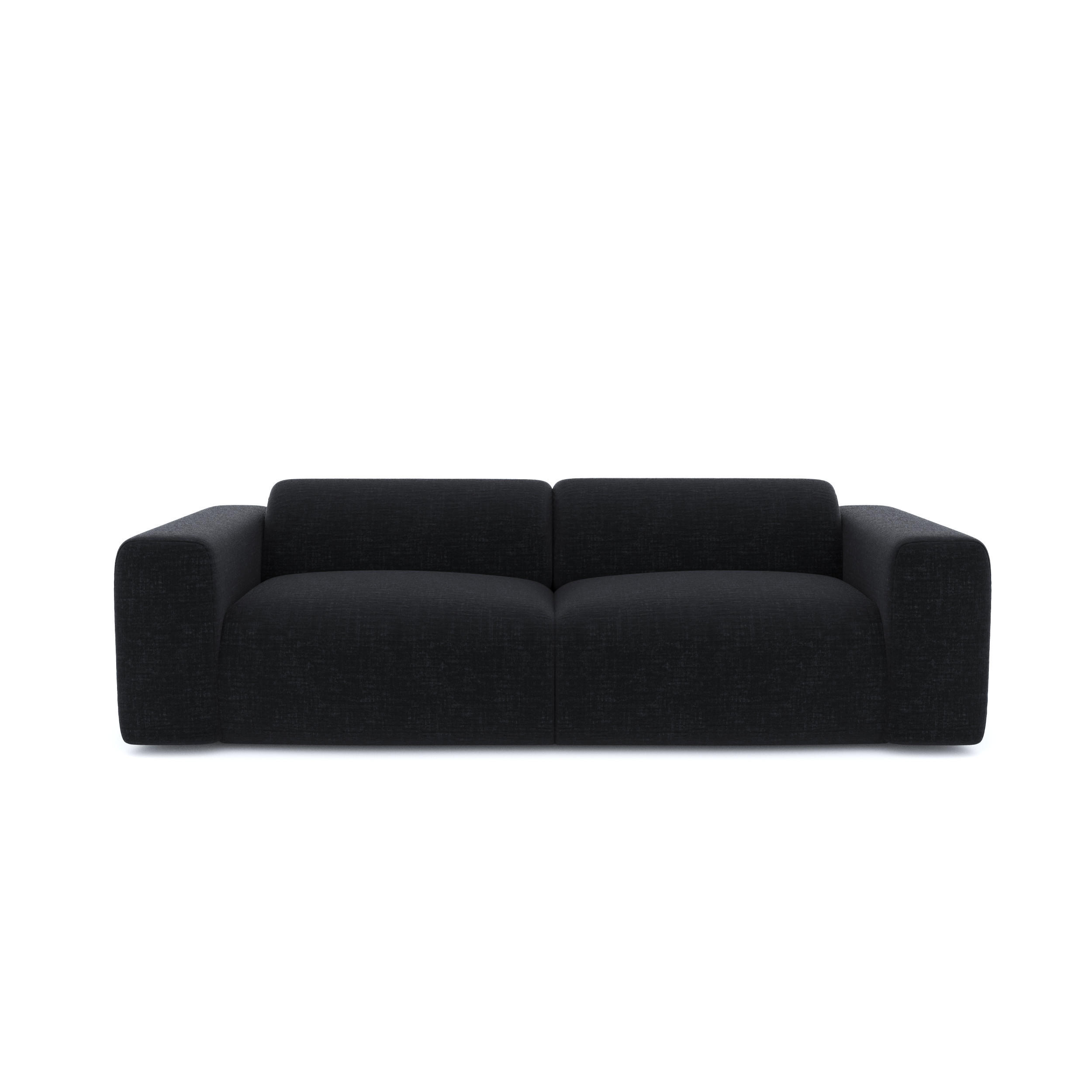 SOFA 4-Sitzer Texturierter Samt Anthrazit 240cm - Dunkelgrau/Anthrazit, Textil (240/73/97cm) - Sia Home