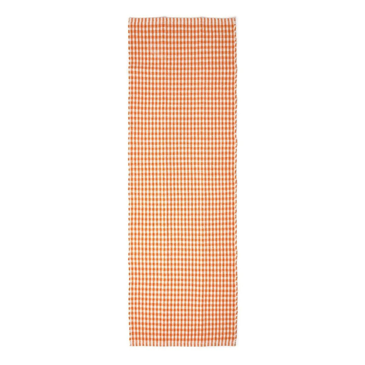 TEPPICHLÄUFER Vichy-Karo Baumwolle 66/200 cm - Orange, Textil (66/200cm) - Homescapes