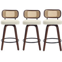 BARHOCKER 3er-Set,Drehstuhl,360° drehbar,PU-Leder,Beige - Beige, Holz (42/90/56cm) - LVHOM