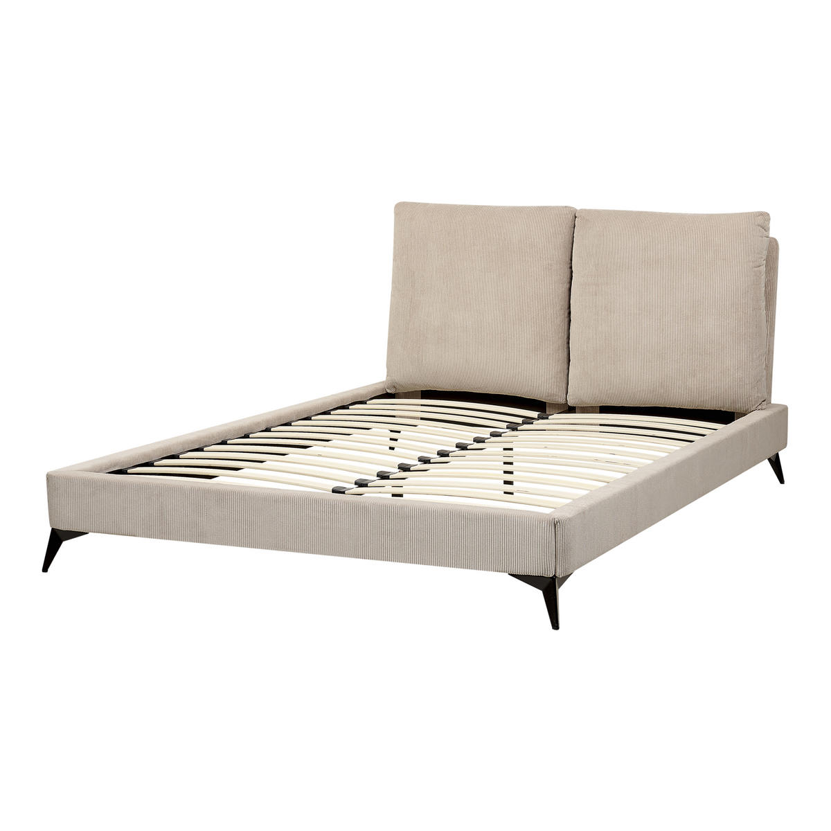 POLSTERBETT 140/200 cm Taupe Melle - Taupe, Naturmaterialien/Textil (140/200cm) - Beliani