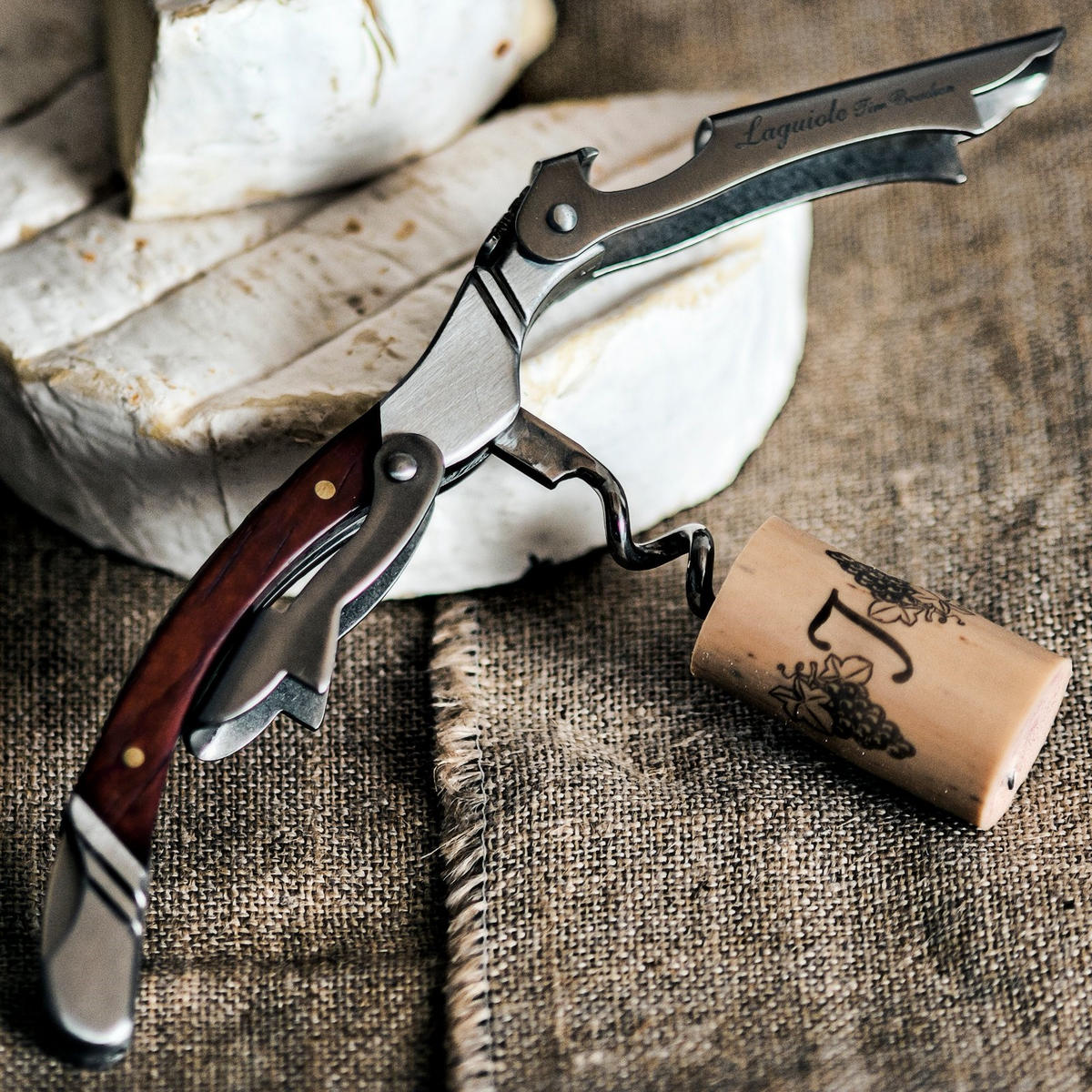 KORKENZIEHER Lux Rosewood Griff aus Rosenholz rosenholzfarben - Naturfarben, Metall (6cm) - Laguiole Style de Vie
