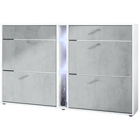 SCHUHSCHRANK Today Fronten in Beton Oxid Optik - Hellgrau, Holzwerkstoff (155.5/95/28cm) - Vladon