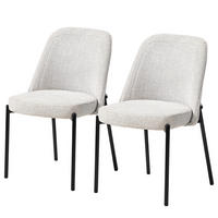 POLSTERSTUHL 2ER-SET - Metall / Textil - Hellgrau, Textil/Metall (57/85/52cm) - home24