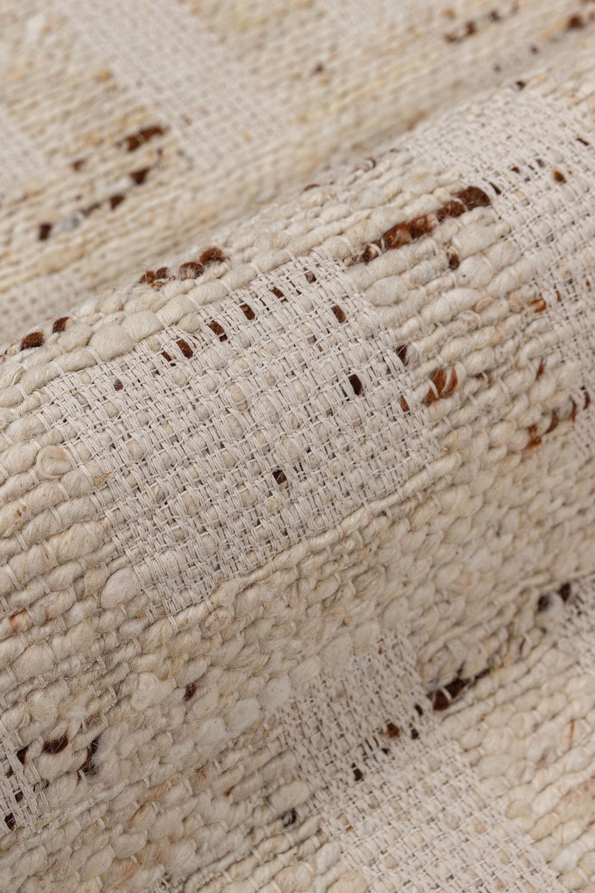 TEPPICH aus Wolle handgewebt ELIN in Natur, geometrisch, 140 x 200 cm - Beige, Textil (140/200cm) - KADIMA DESIGN