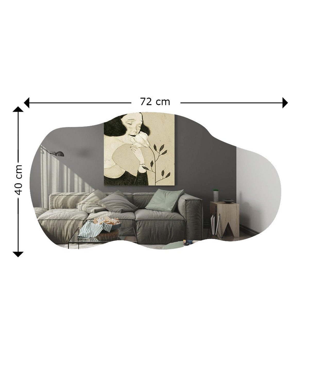 WANDSPIEGEL BABY OS 91157 - Silberfarben, Glas/Holzwerkstoff (40/72/2cm) - moebel17