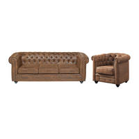 SOFAGARNITUR ohne Schlaffunktion - 4 Personen - Stoff, Stoff - Braun - - Braun, Textil (205/72/78cm) - Vente-Unique