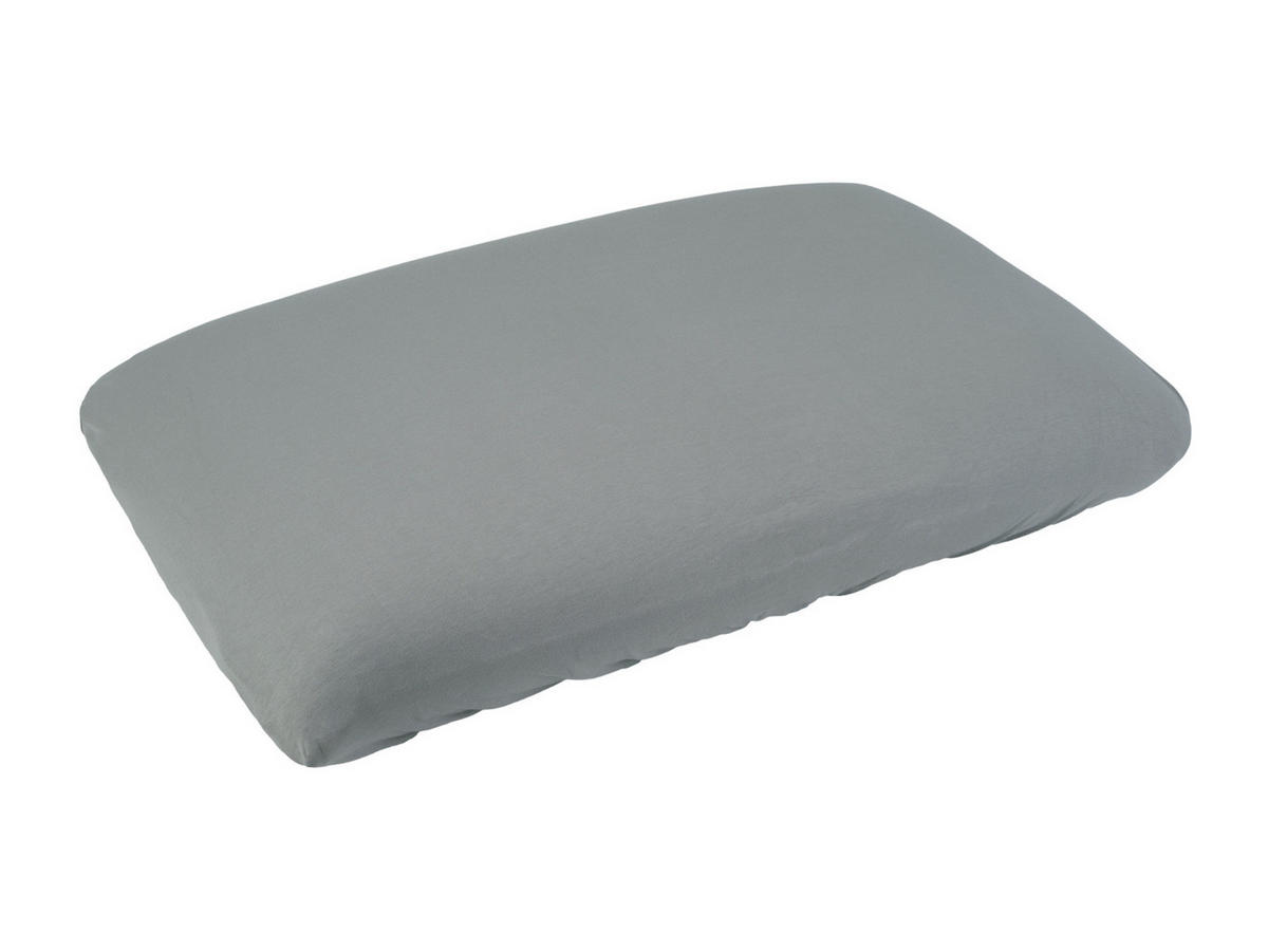 NACKENKISSEN-SPANNBEZUG BasicSoft Baumwoll-Jersey mit Elasthan silber-grau 40/70 cm - Grau, Textil (40/70cm) - beties Heimtextil