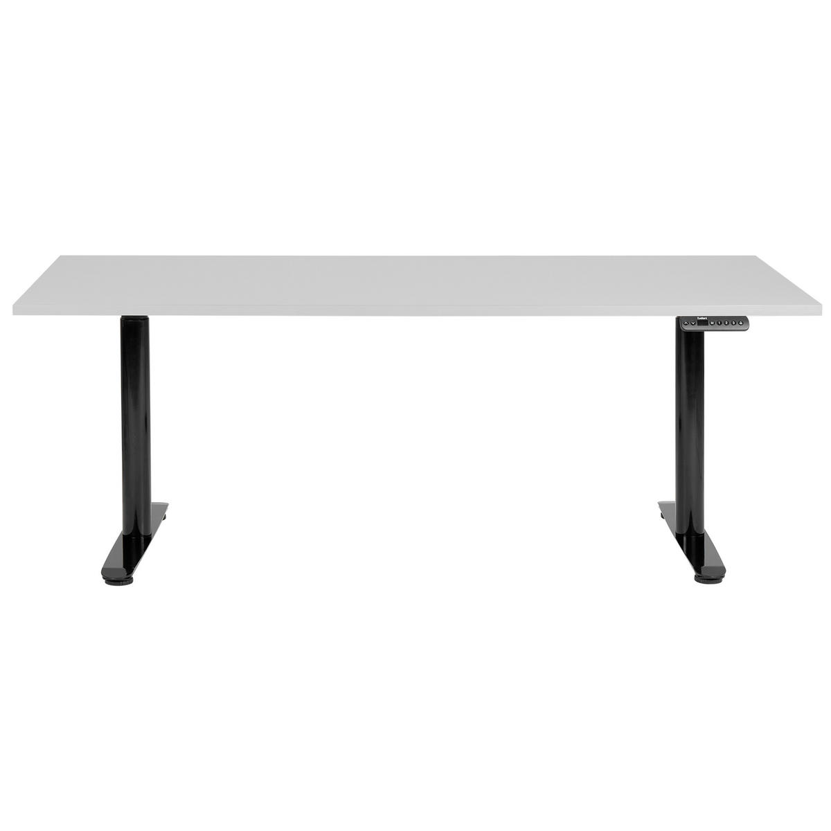 SCHREIBTISCH grauschwarz 180/72 cm elektrisch höhenverstellbar Destin IV - Schwarz/Grau, Holz (72/180/67cm) - Beliani