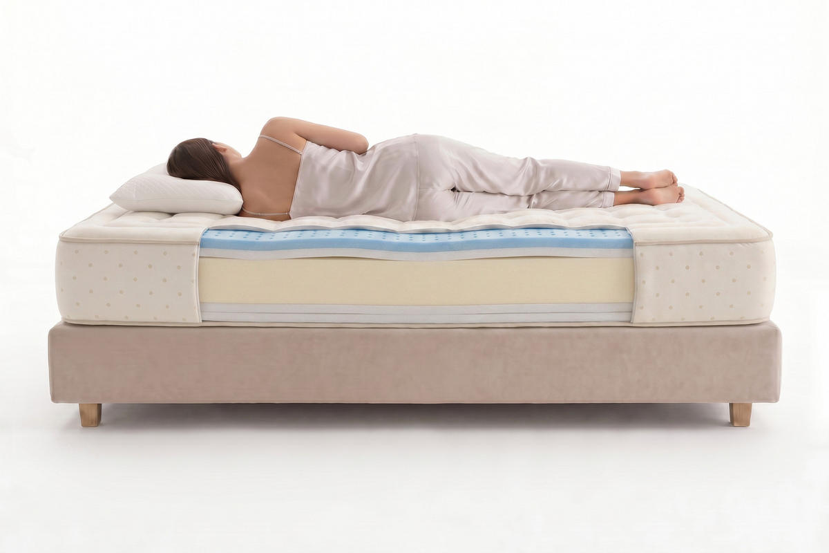 MADRAC Eco Nature Memory Foam - 180X200 cm- Čvrstoća H2/H3 - bež, tekstil (180/200cm) - Moonia