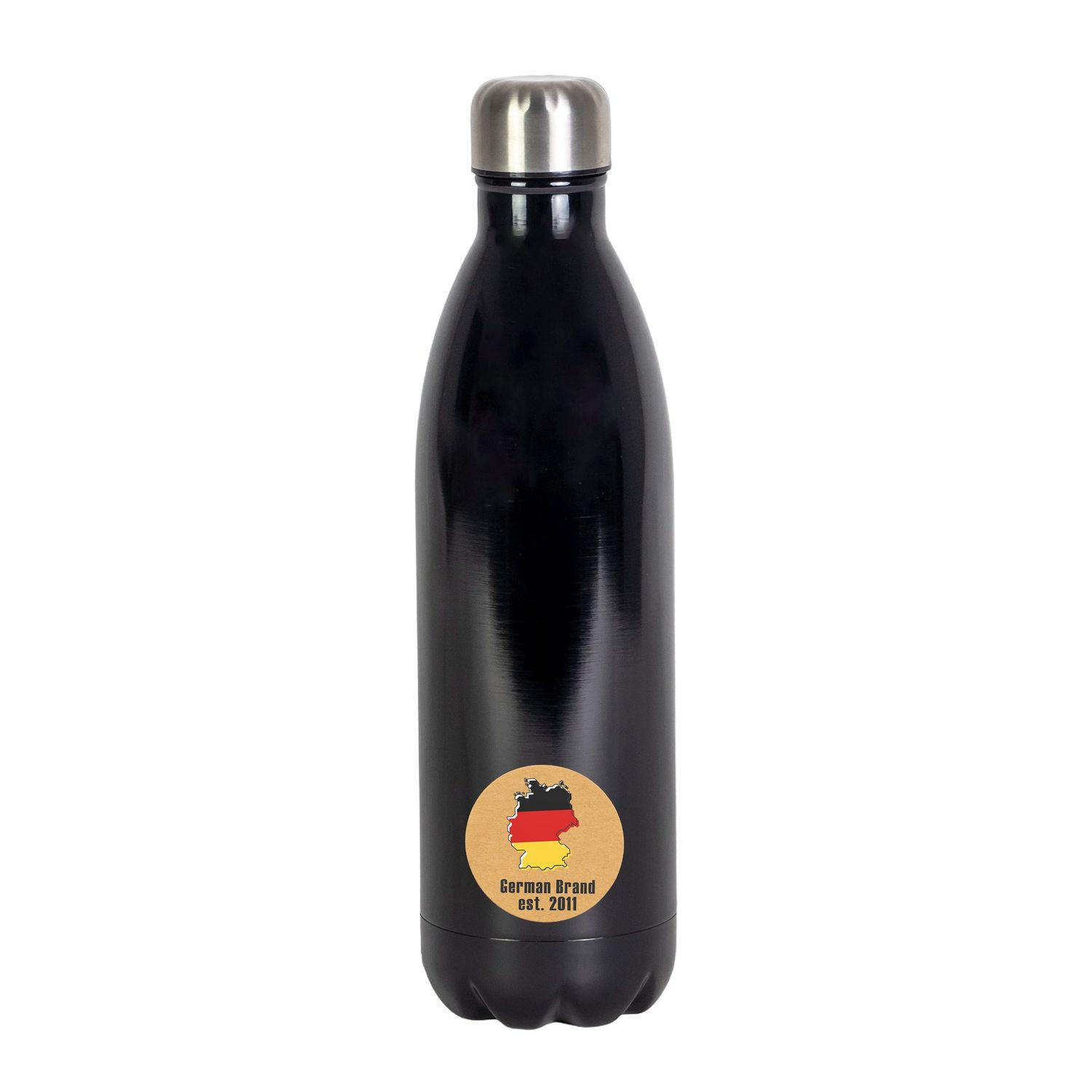 THERMOSKANNE 1 Liter Auslaufsicher - Schwarz, Metall (0.75L) - Intirilife