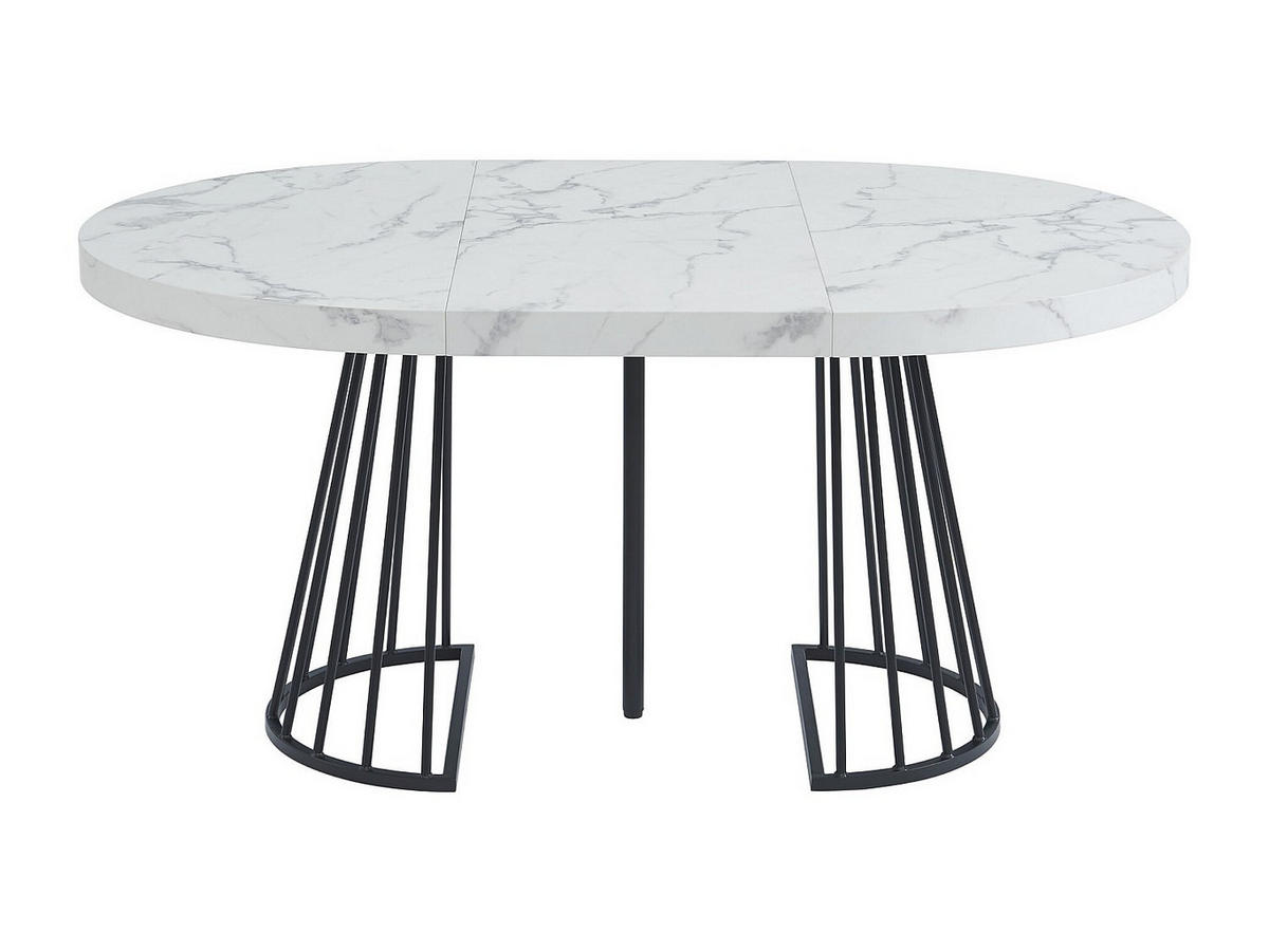 SET aus ausziehbarem Tisch und Stuhl - > 12 -Sitzer - MDF - schwarz, weiß - FIRELA - Schwarz, Holz (260/76/110cm) - Vente-Unique