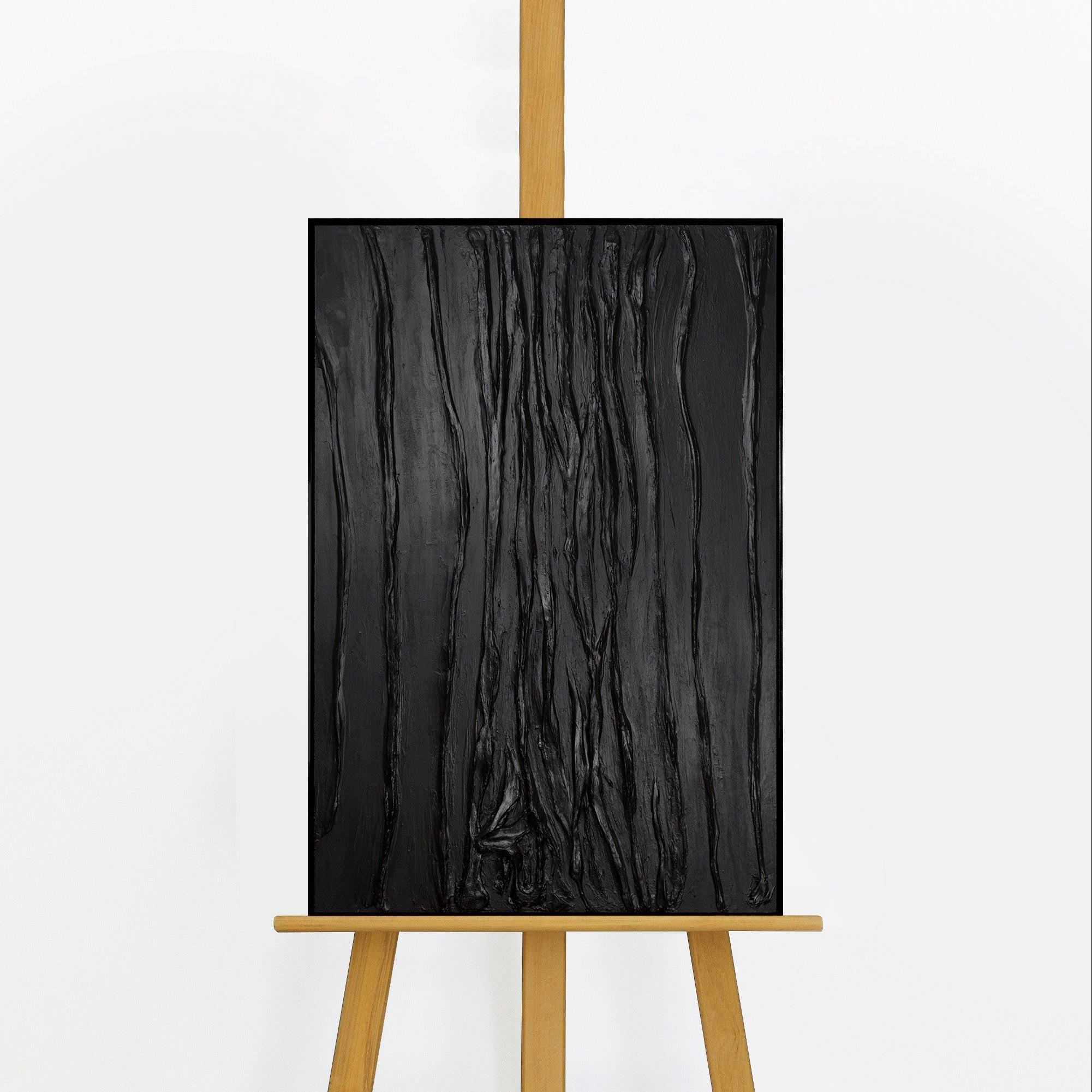 GEMÄLDE Samt Schattenfugenrahmen Schwarz 60x40 cm - Schwarz, Holz (60/40cm) - YS-art gallery