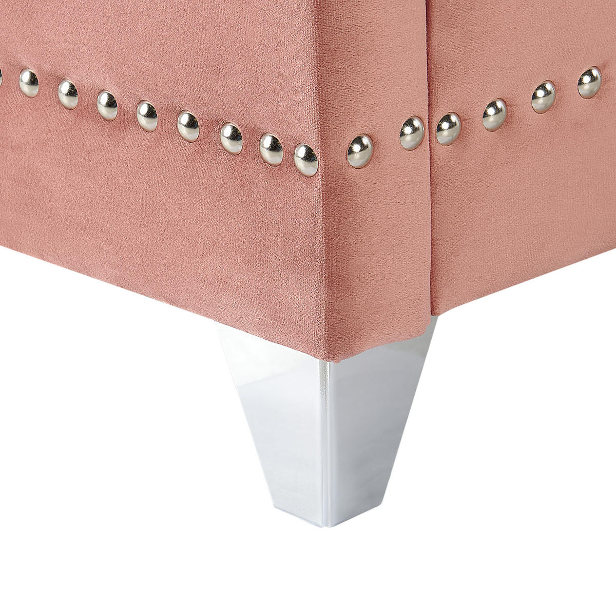 POLSTERBETT 140/200cm Rosa Ayette - Pink, Textil (140/200cm) - Beliani